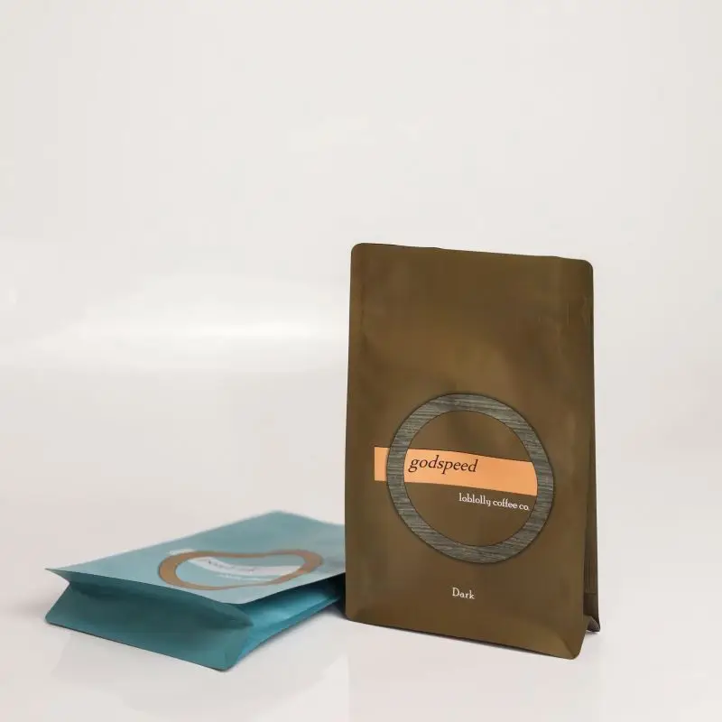 Reusable Customized Digital Print Matte Eight Side Seal Flat Bottom Food Coffee Bean Bag