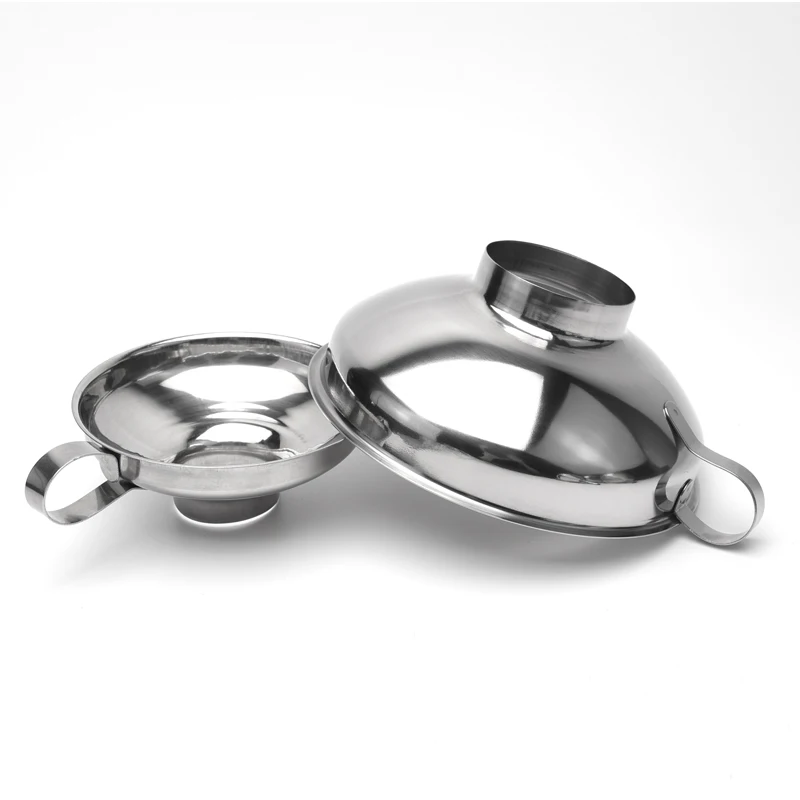 Kitchen Gadgets 4 Inch Stainless Steel Funnel Filter Large Diameter  Jam Liquid Funnel