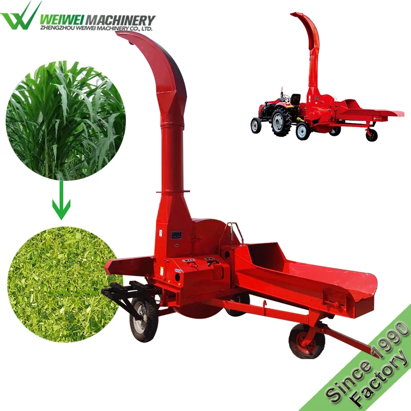 Weiwei 9ZP-10 feed making chaff cutter electric diesel tractor operated 10t/h farm machines