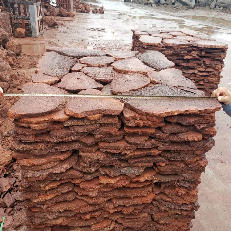 black basalt lava stone volcanic rock tile and plates Red Black Volcanic Rock Volcanic Plate for Decorating