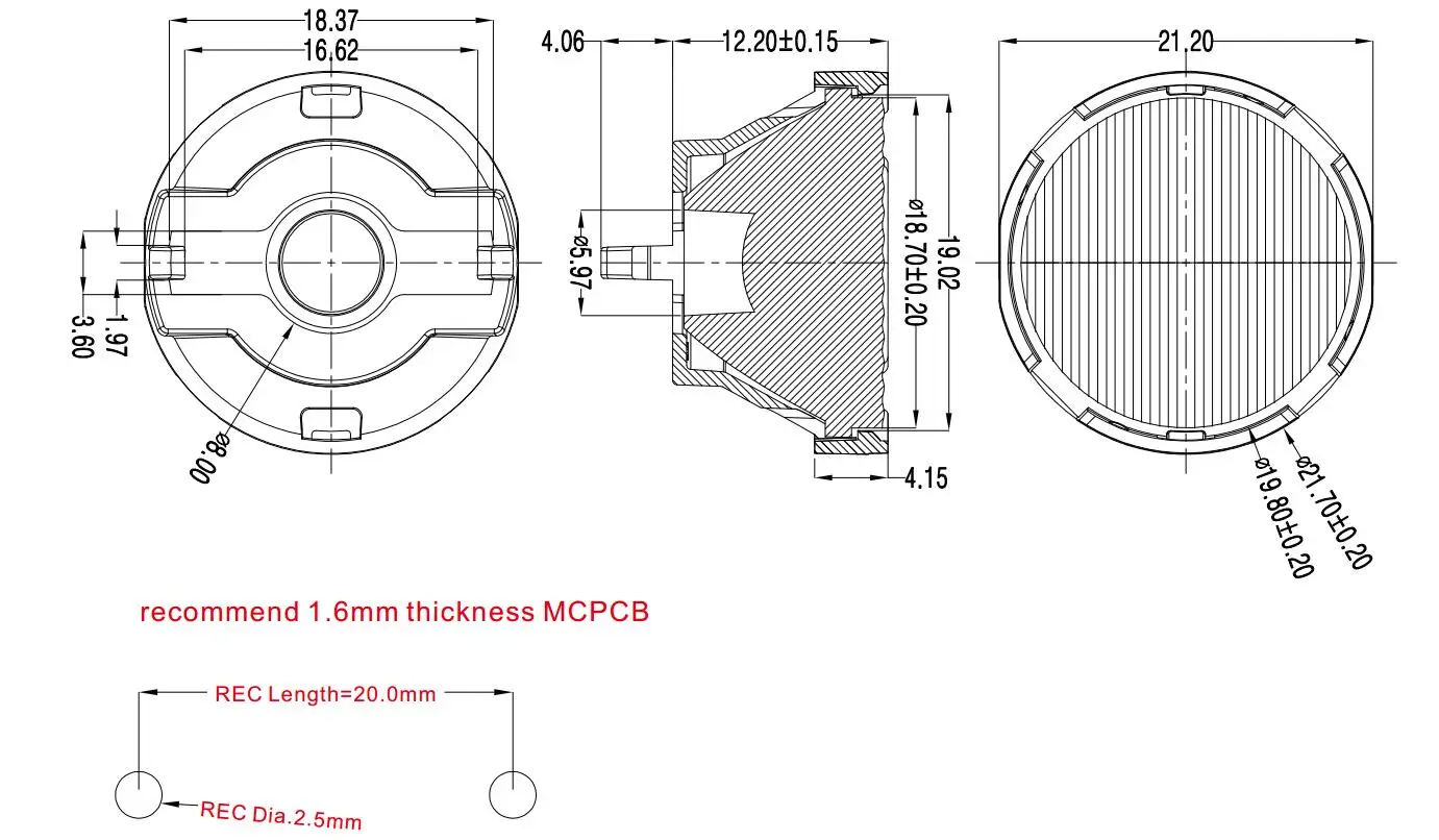 20x60degree diameter 21.7mm optics led lens 3535 3030 IR RGBW led spotlight  linear lamps PMMA PC LES HX-HKT-2060