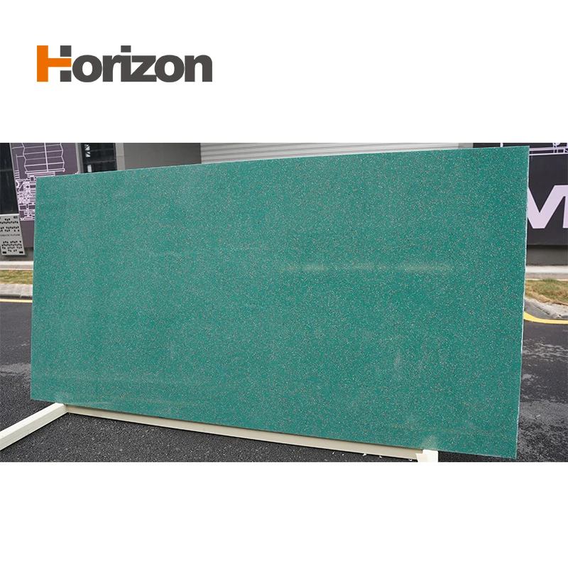 Horizon Factory wholesale artificial quartz stone quartz veneer countertop multicolour quartz jade slab
