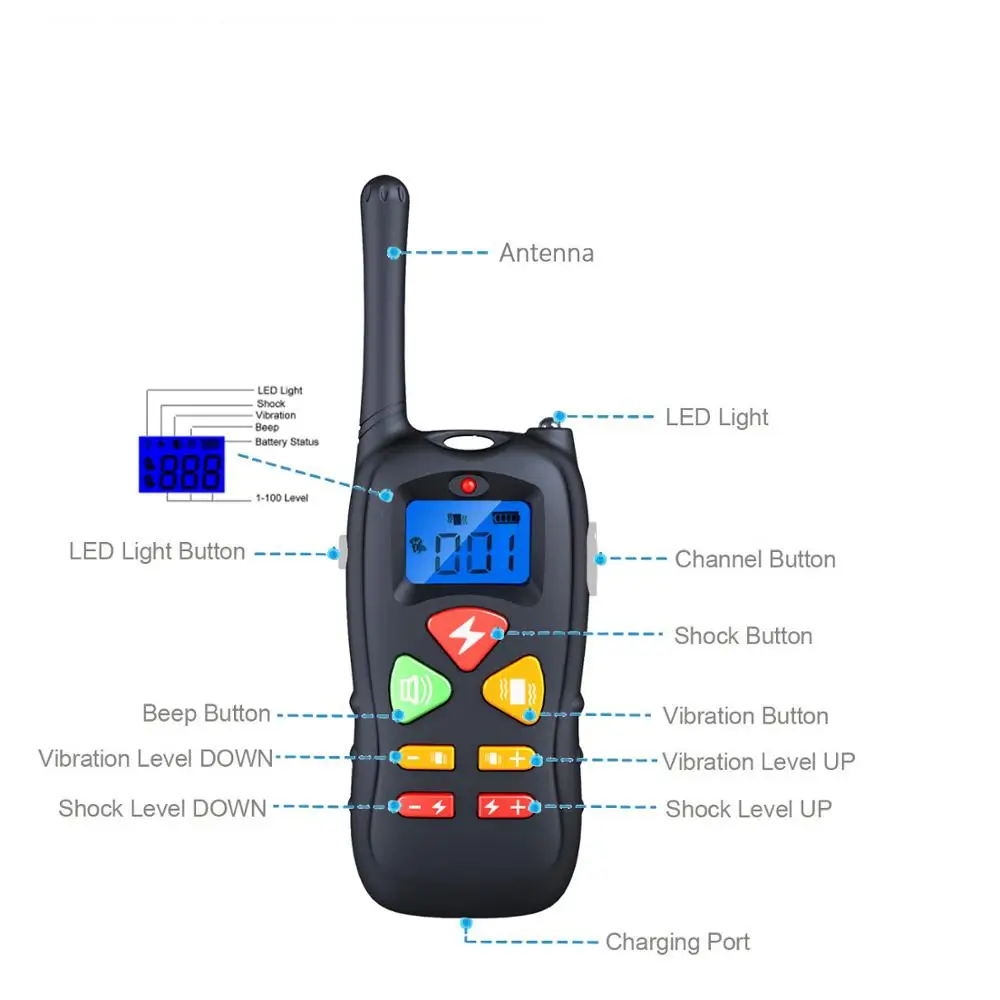 Decorative Remote control training electronic shock absorber anti-squeak pet dog collar