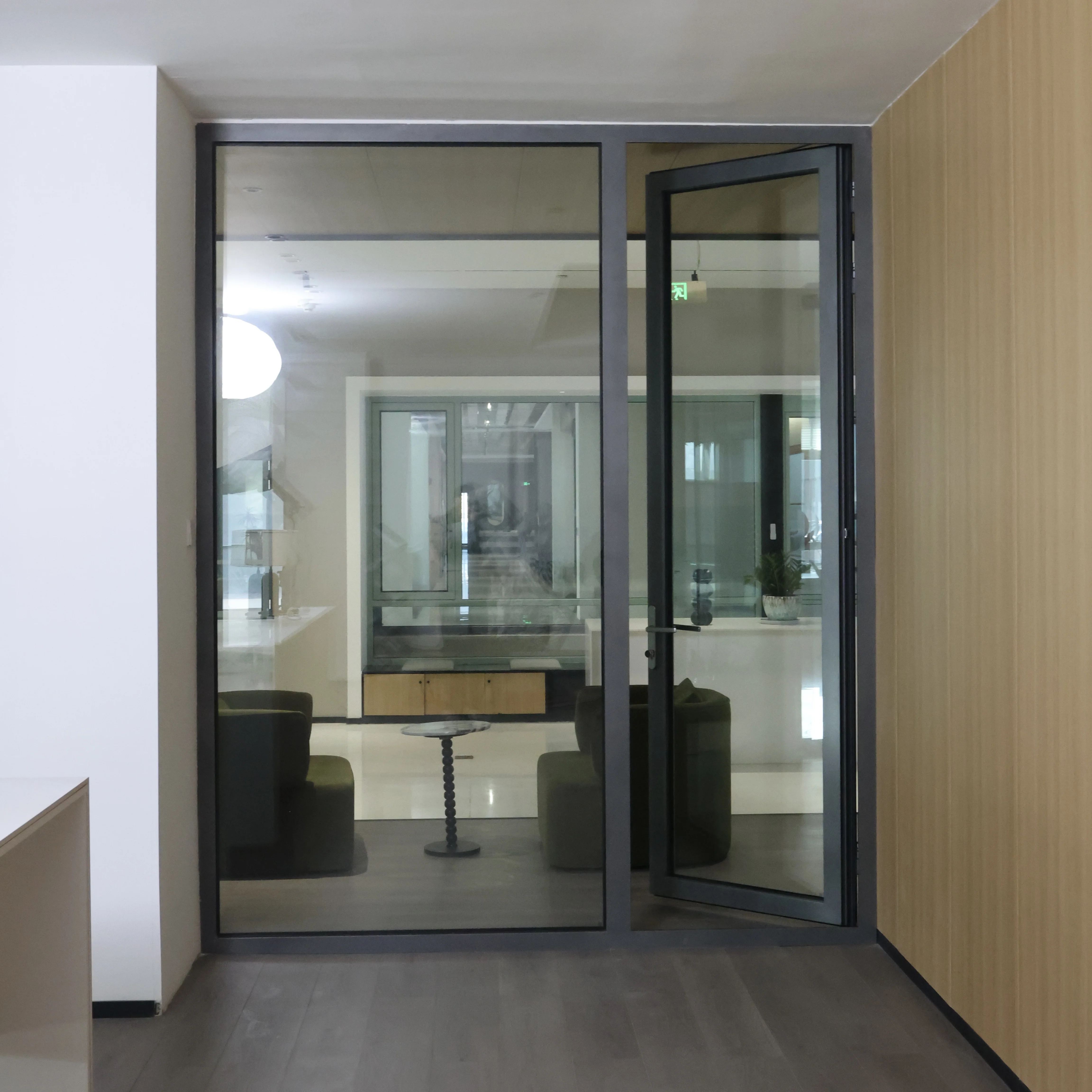 Aluminum French Smart Door double open modern designs for houses aluminum entry door Aluminium Profile For Frame Swing Door