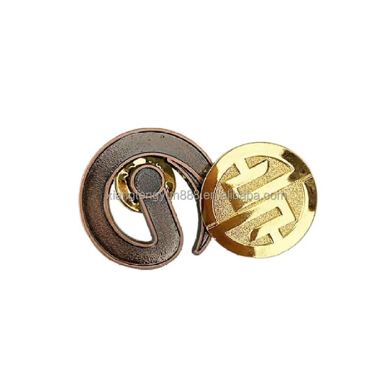 Custom security guard metal badges collar pin tie pin mini metal badges stainless steel metal name badge with magnet