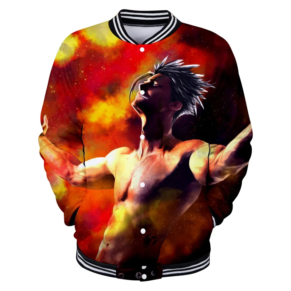 Top Sale New Design 3d Digital Printed Jacket Baseball Shirt Wholesale Japanese Anime Baseball Jacket Suppliet From China