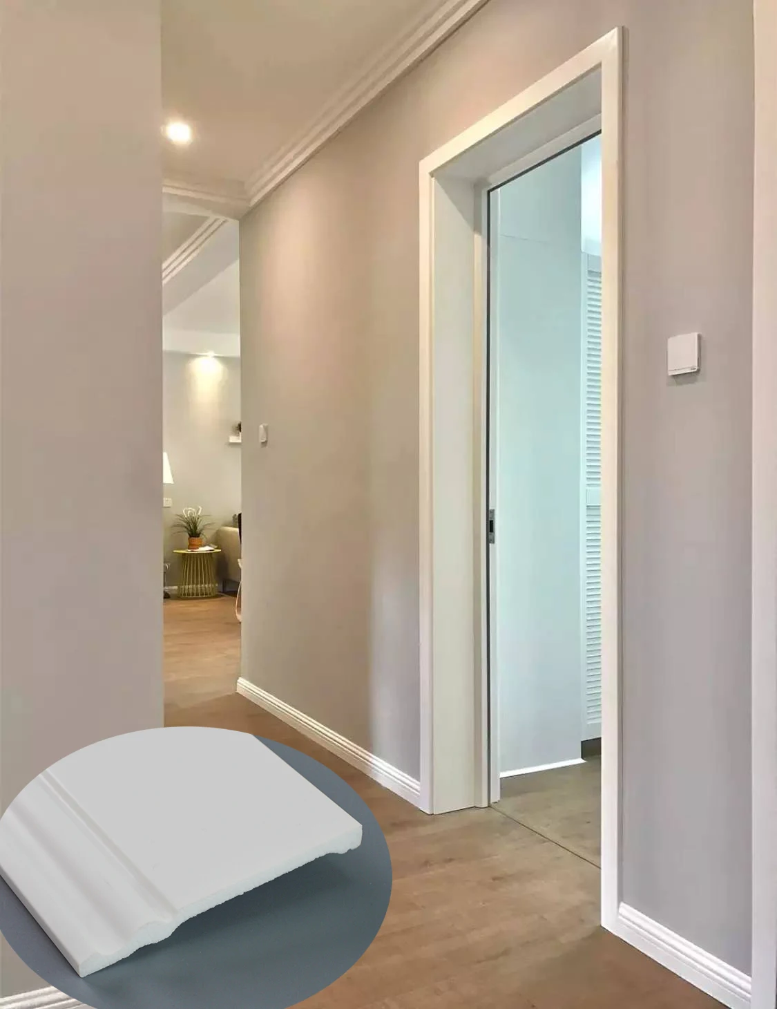 Eco-Friendly PS PVC Skirting Board for Home Decoration Modern Interior PS Flooring Accessories for Home Use