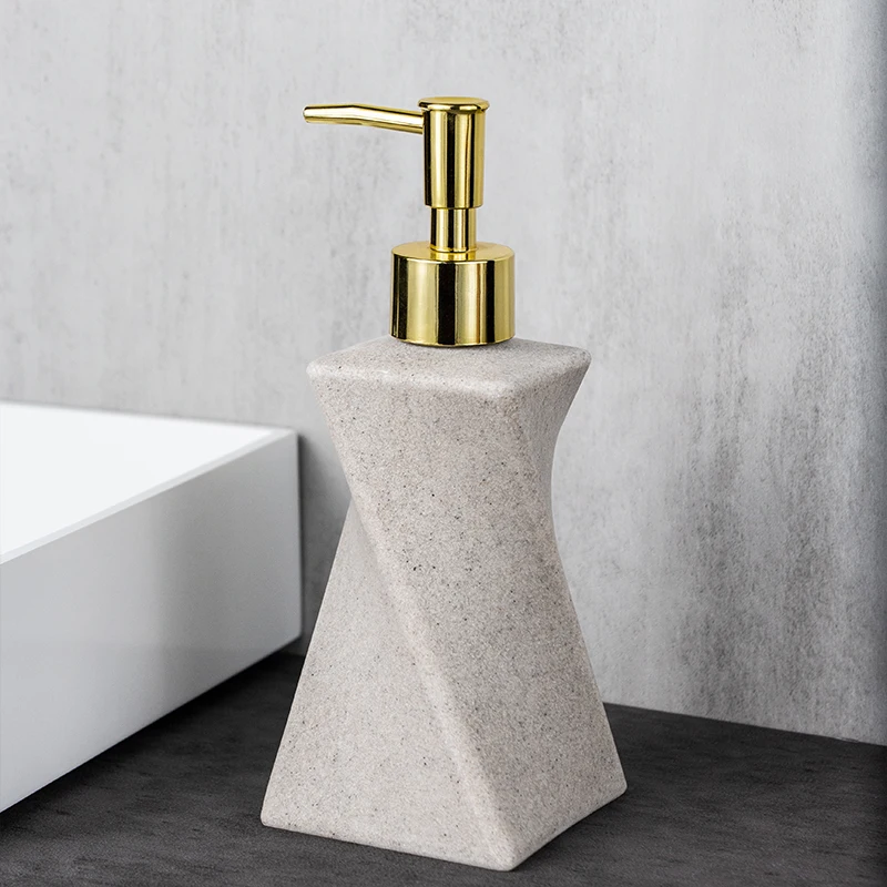 New wholesale custom hand soap dispenser bottle set nordic matte black gold white amber clear crystal for shower gel shampoo
