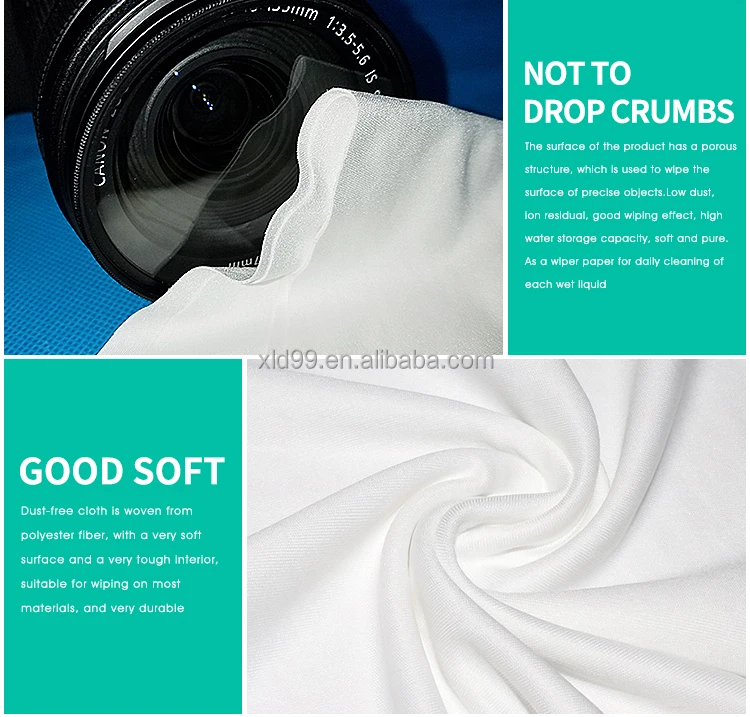 4008 9*9inch Cleanroom wipers Professional 180gsm Cleaning Digital Camera Lens Non-dust Microfiber Cloth wipes