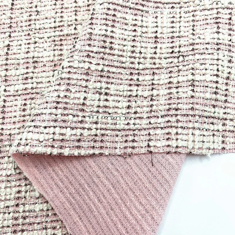 Yunda factory supply lurex spandex fabric polyester  yard dyed knitting jacquard tweed fabric knit fabric