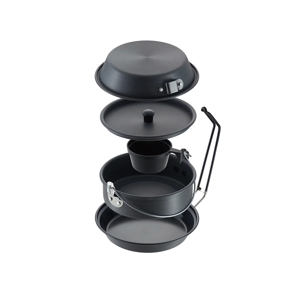 Hot Sale 1 Person Camping Outdoor Hiking Cheap Magic Cooking Set Aluminum Cooking Pot