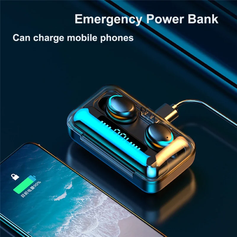 2022 Factory Price LED Display True Wireless Earbuds Audifonos F9 Earbuds Wireless Headphones With Powerbank