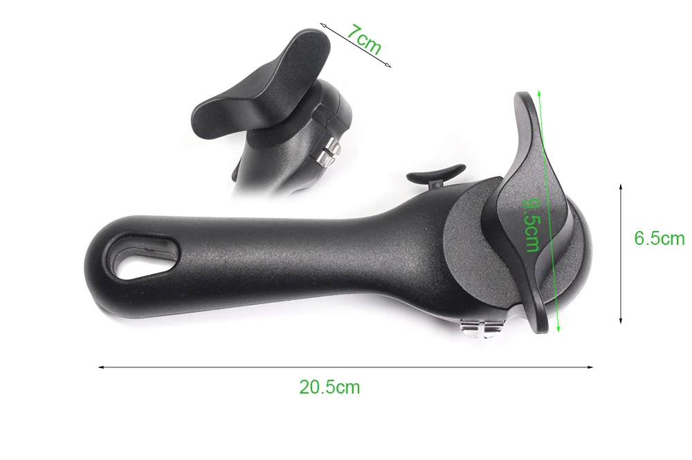 Black Manual Can Opener with Soft Grips Handle And Ergonomic Smooth Edge Use With Side Cutting Lid Lifter Can opener