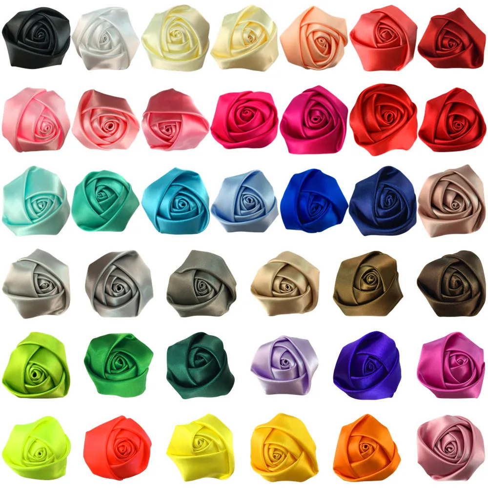 Wholesale Webbing   5cm Stereo Rose Bud for  DIY Headwear Accessories for Children 39 Colors in Stock Other Clothing Accessories