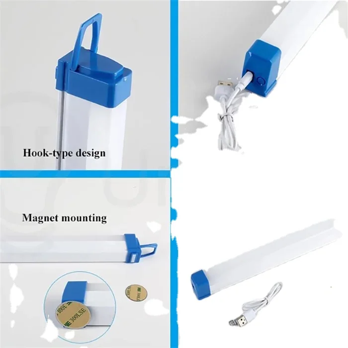 18650 Светодиодная трубка с зарядкой от аккумулятора подзарядка USB портативное перезаряжаемое аварийное освещение для кемпинга