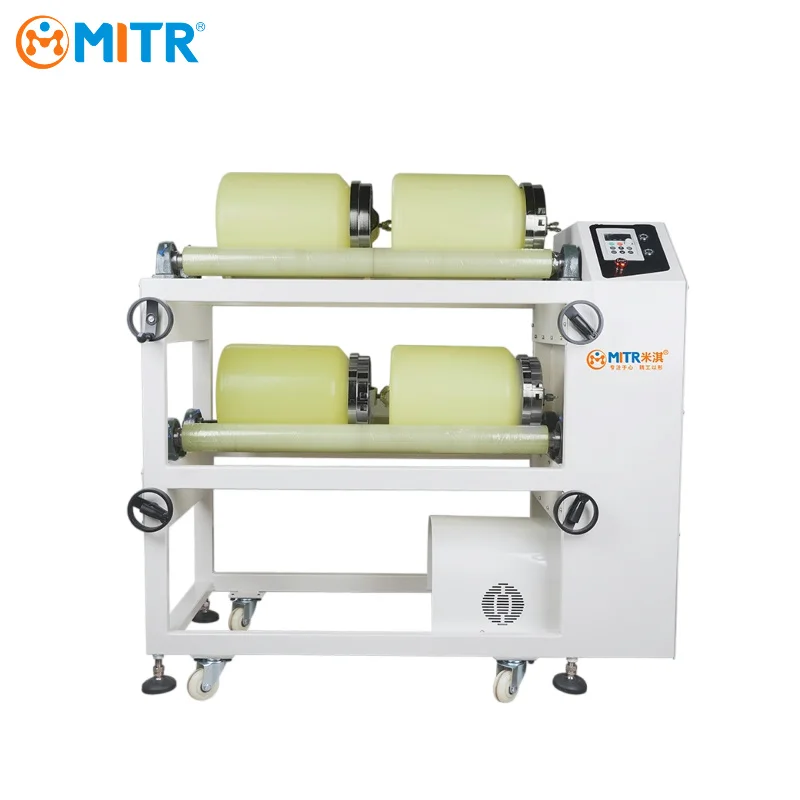 MITR Portable Lab Roller Ball Mill Small Roll Jar Mill Sample Grinding Fine Grind Roller Miller for Graphite Powder Making