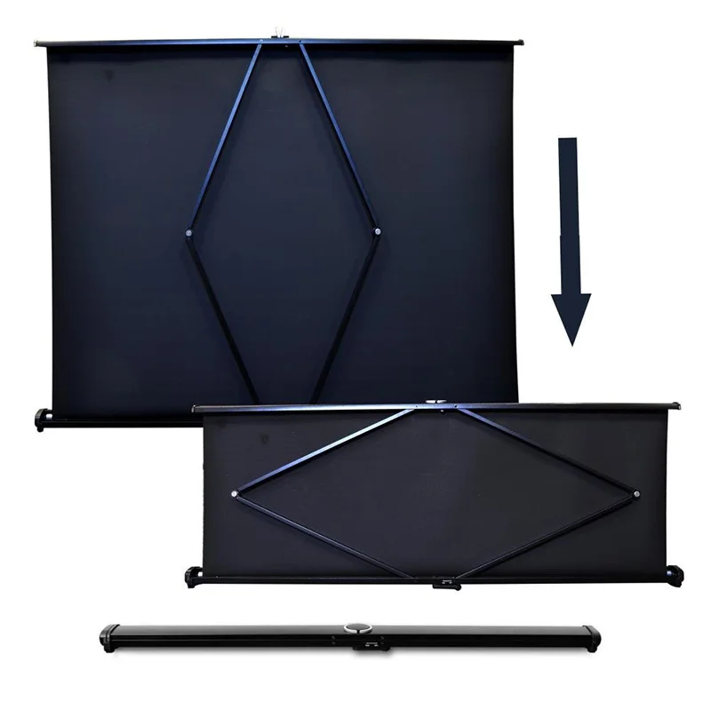 Mini Projection Screen 40inch 1080P (4:3/16:9) Portable Table Screen Desktop Flat projector Screen conference desktop