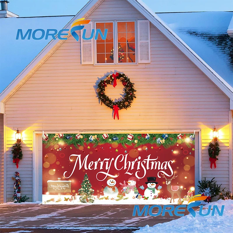 Merry Christmas Decorative Outdoor Display Tapestry Christmas Decoration Garage Banner Custom backdrop large background banner