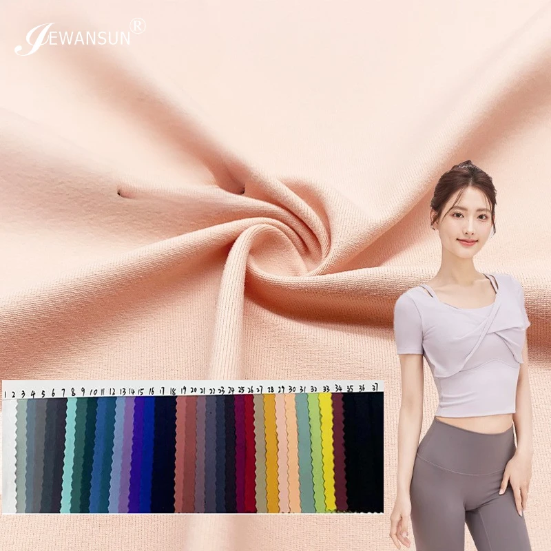 elasticfabricmaterialnylonspandex fabric87% polyamide 13% spandex290gsm4WayStretchelasticfabricLeggingsTextileFabricyoga fabric