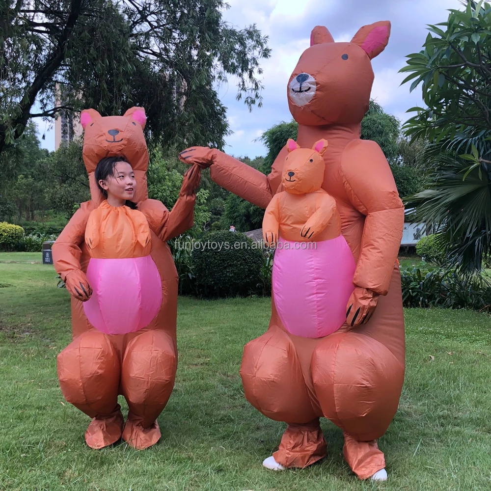 Unisex Kangaroo Inflatable Costume for Adults Kangaroo Dress Suit for Purim Halloween Party Cosplay