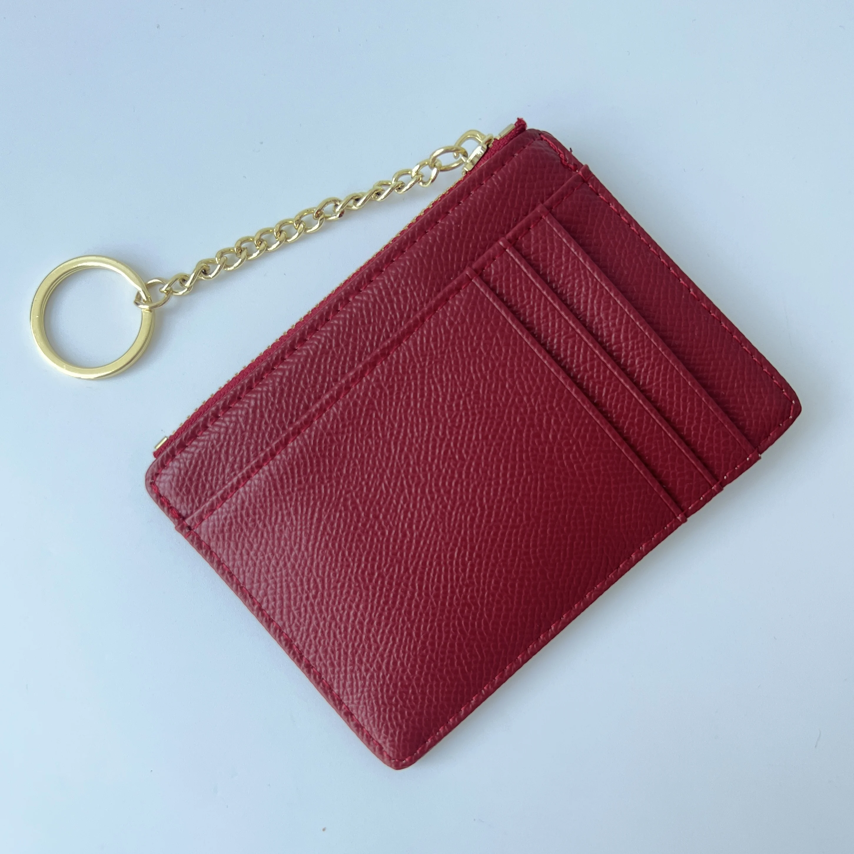 Чехол для карт тонкий кошелек с передним карманом женщин держатель кредитных брелком монет минималистский