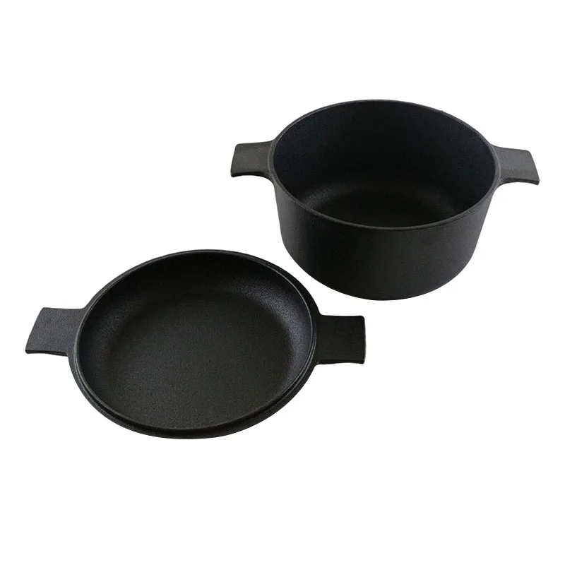 Wholesale multi cooker dutch oven frying basket 12qt preseasoned iron cast dutch oven with skillet lid