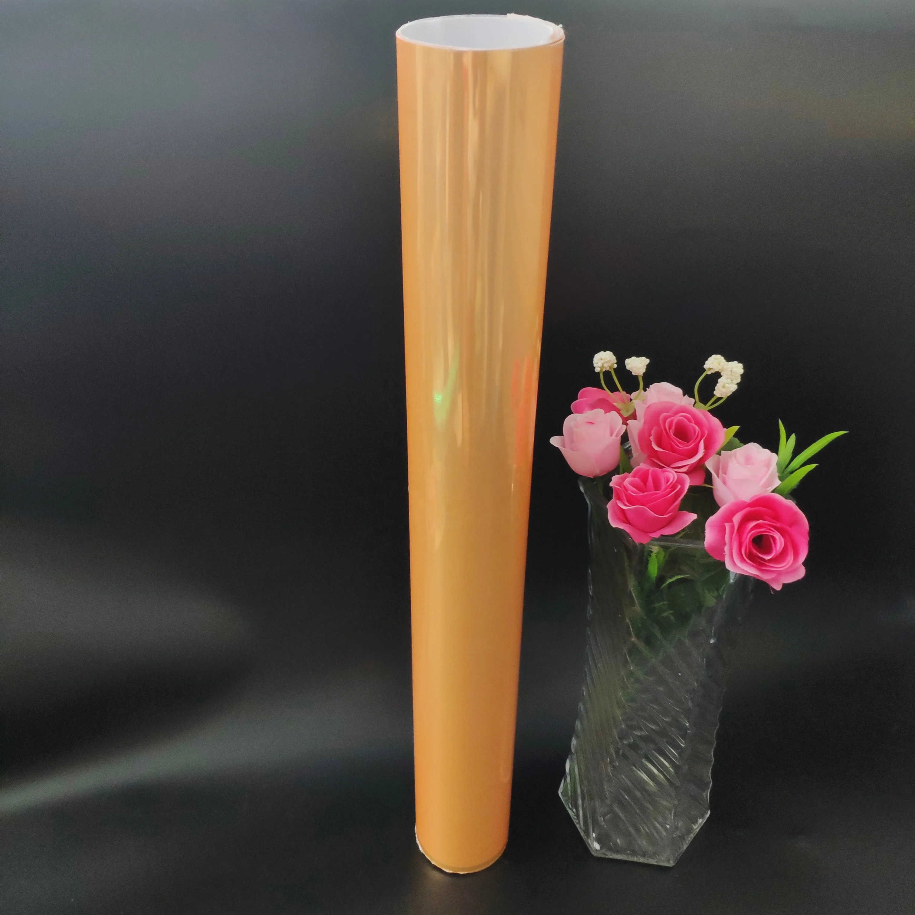 Self-adhesive flexible plastic gold mirror for wedding decoration