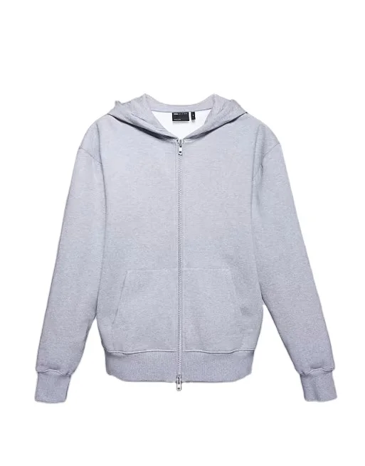 Zip Up Hoodies Manufacturer Custom heavy Fleece Combed Cotton Zip Up Hoodies Oversized Grey Hoodie for Men