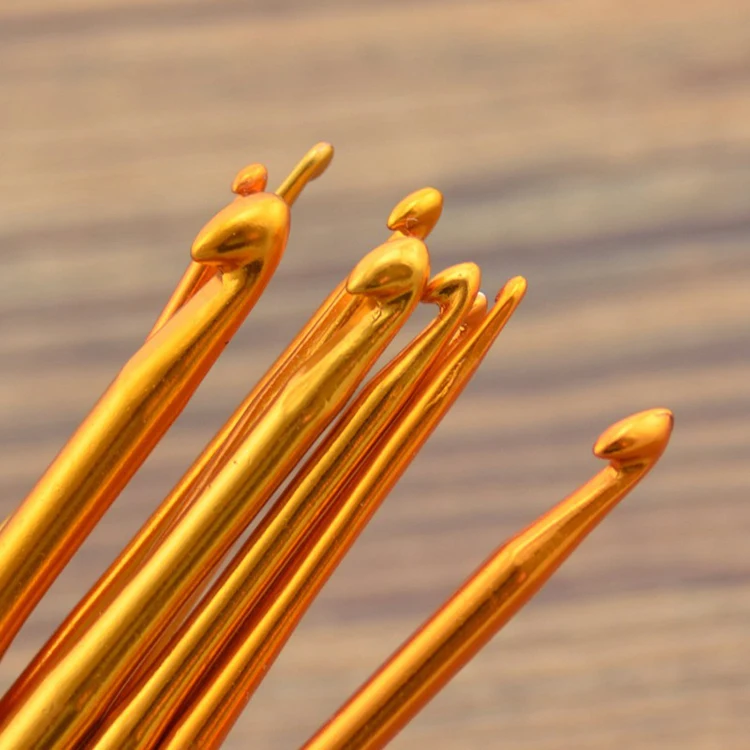 Weave Craft Sweater Knitting Metal Handle Craft Needles Alumina Double End Crochet Hook Knitting Needle(2mm-10mm)