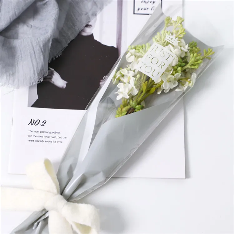 China factory wholesale single rose packing decoration clear opp sleeves for flower