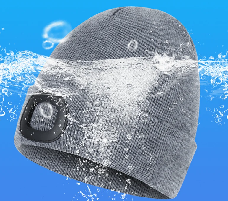 Custom Unisex Beanie with The Light Guy Gifts LED Beanie Hat with The Light rechargeable Flashlight Hat Headlamp Beanie