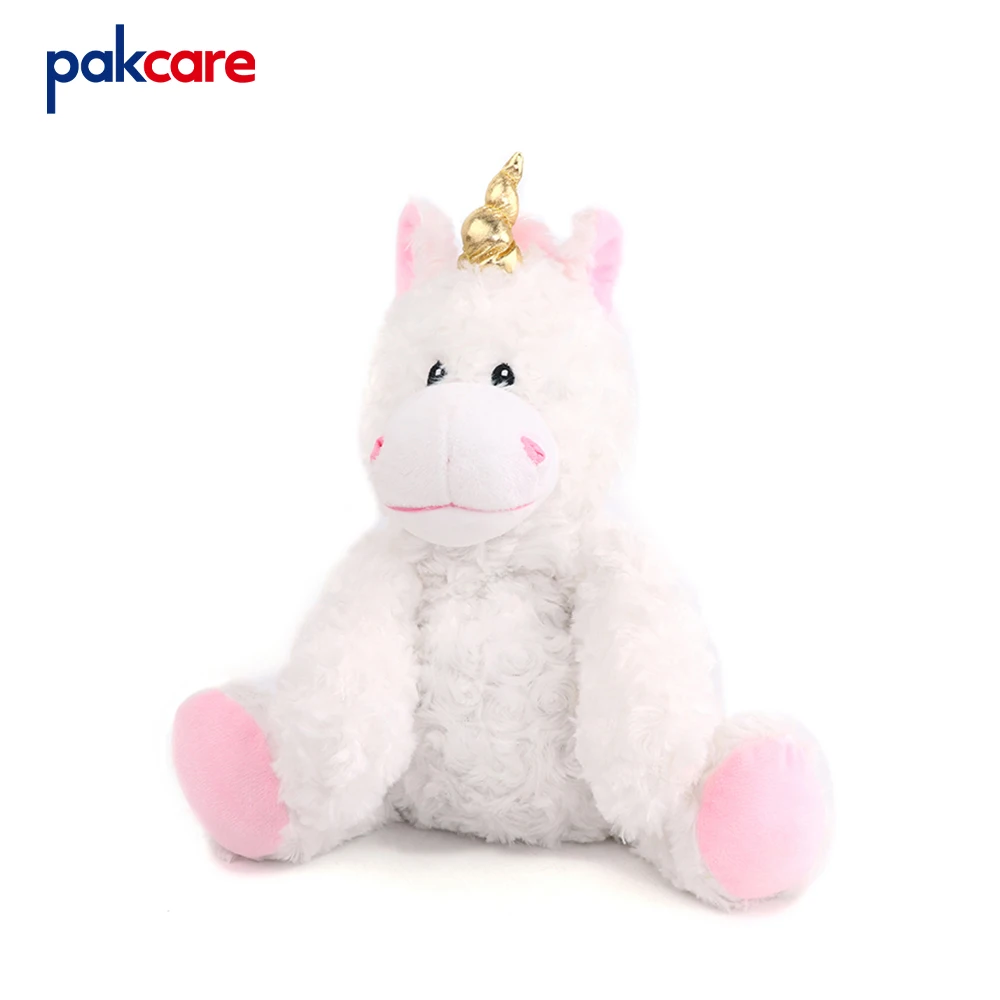 Soft Unicorn Plush Toy Baby Kids Appease Sleeping Pillow Doll Animal Stuffed clay beads heated Toy Birthday Gifts for Children
