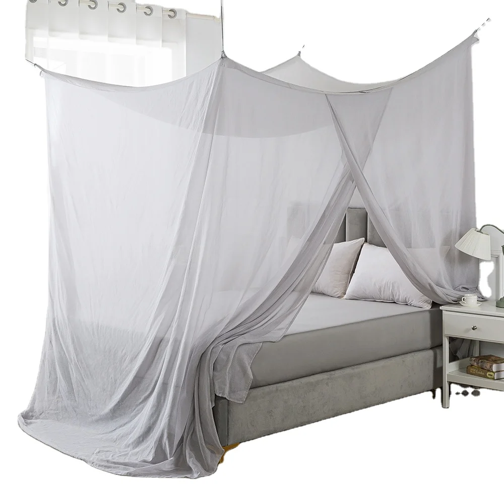 Urgarding Silver-Cotton Box Shape  Anti Radiation EMF Mosquito Nets Bed Canopies For Queen Size