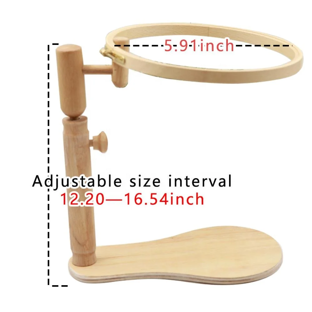 Wholesales Adjustable Embroidery Frame Diy Art Wooden Embroidery Hoop Stand For Beginners