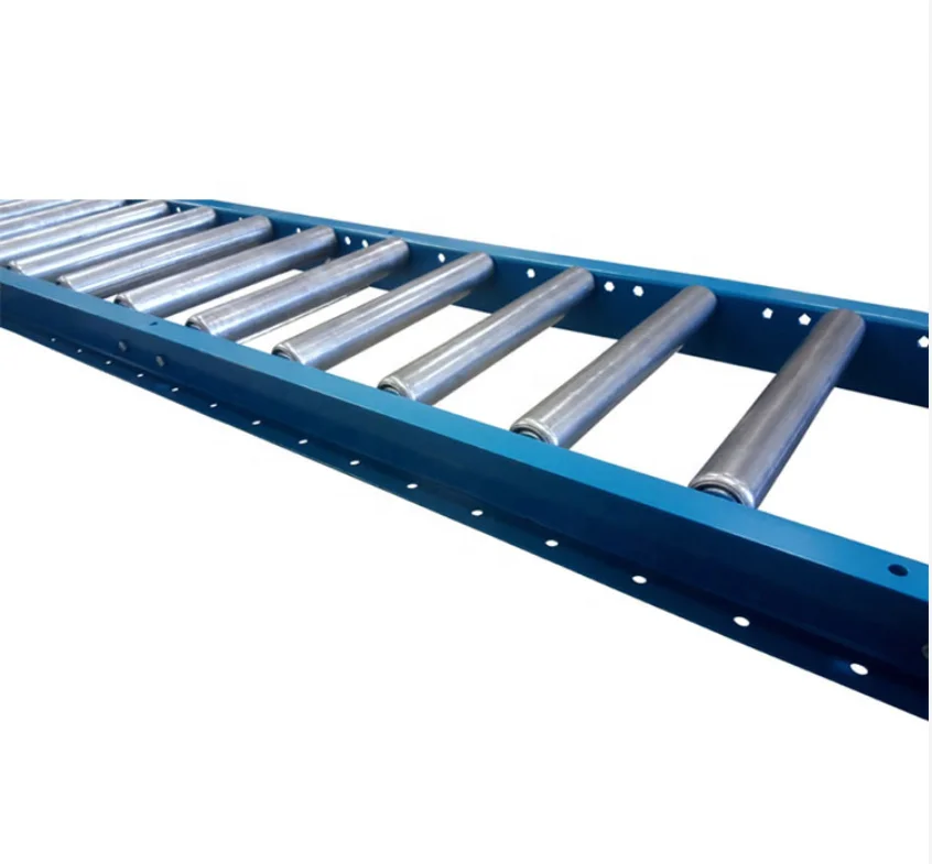 Factory oem custom mini stainless steel manual roller belt conveyor for food and Logistics shelf
