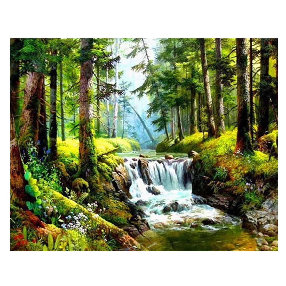 5D Diamond Painting Landscape Diamond Embroidery Full Display Picture Of Rhinestones Full Square Waterfall Home Decor