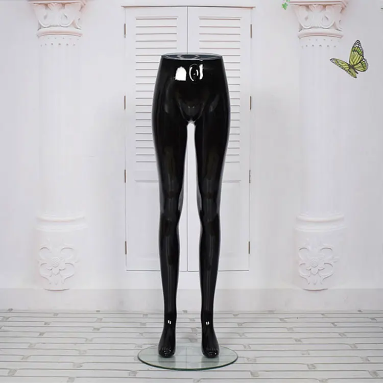 Customize Plastics Glossy Black For Jeans Display Lower Body Female Legs Mannequin