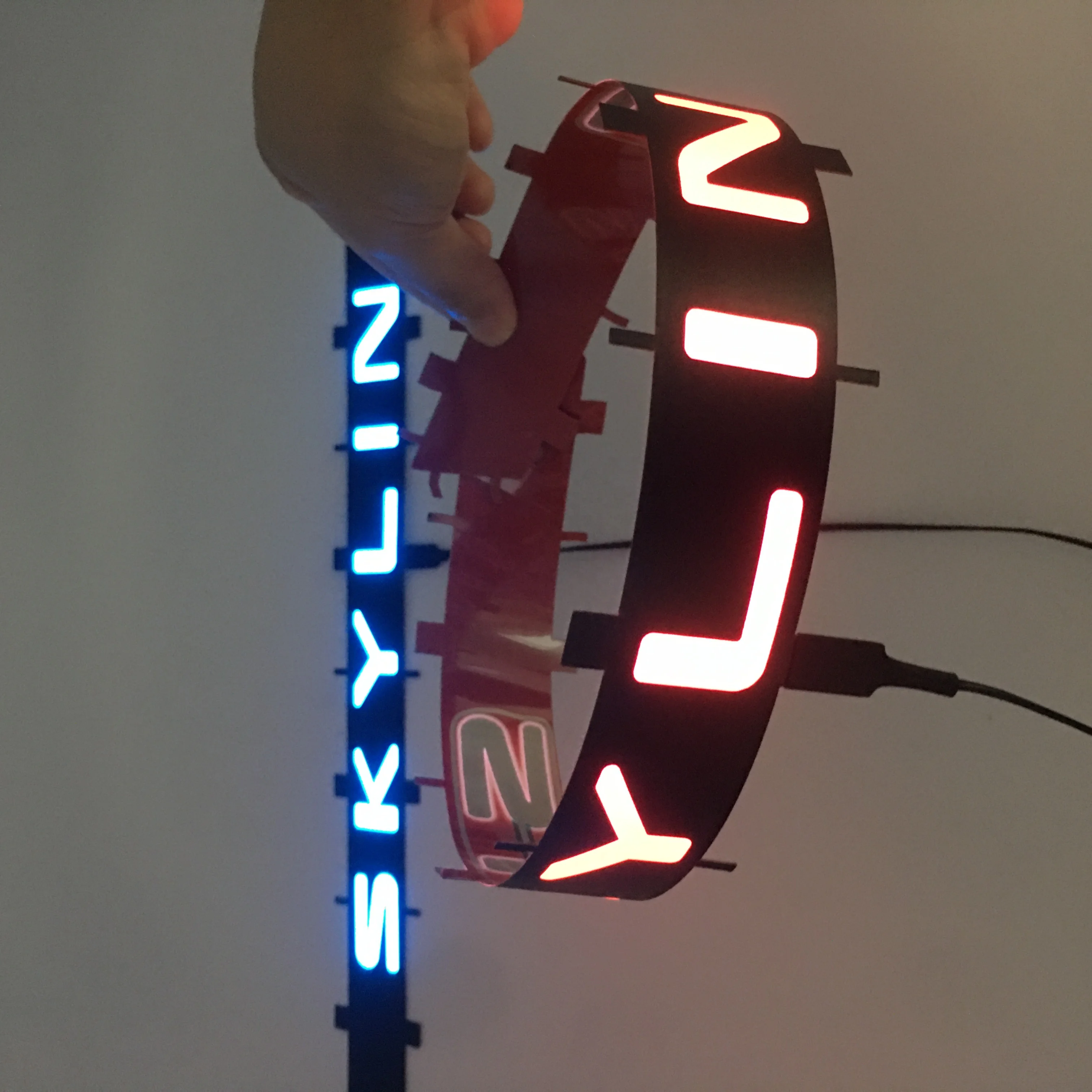 Customized EL glowing strip flexible luminous strip electroluminescence tape decorative decal with DC5V/DC12V inverter