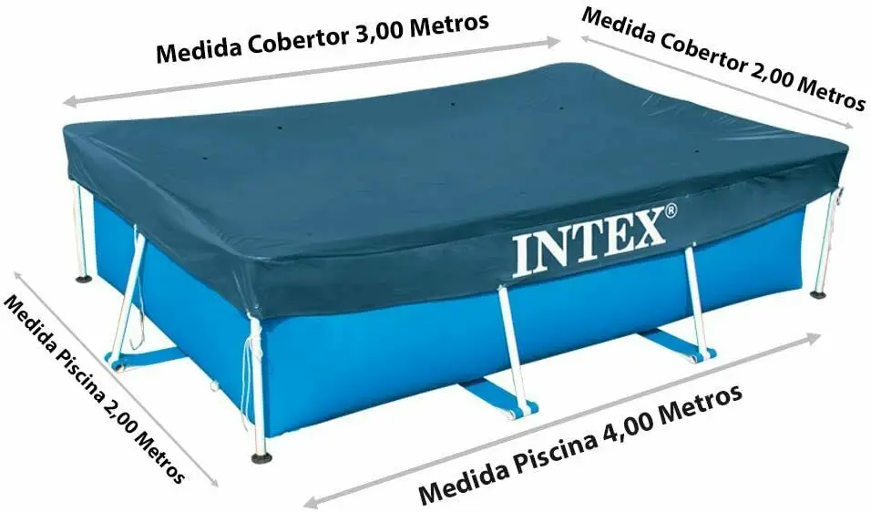 Прямоугольный чехол Intex 28038 для бассейна 118X79 дюймов (300X200 см) 9 футов 10X2 м ПВХ
