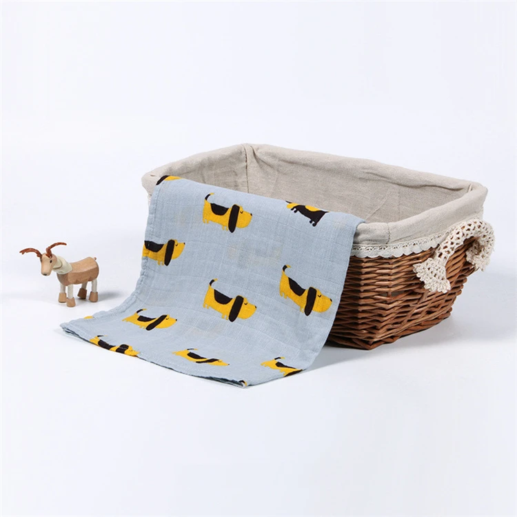 China Manufacturers Organic Bamboo Cotton Muslin Bed Sheets Swaddle Baby Blanket