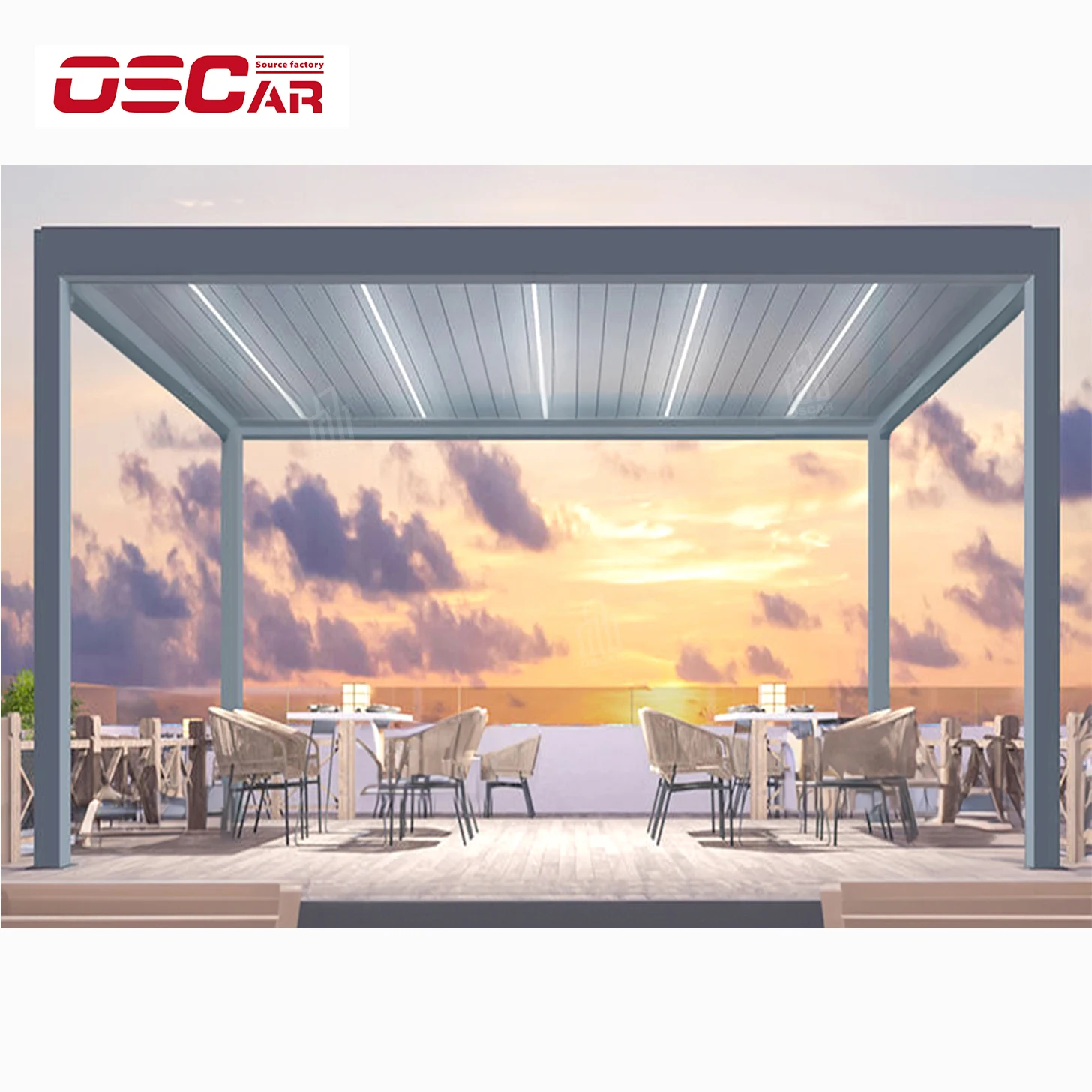 Factory Directly Sell Modern OEM/ODM Waterproof Manual/Motorized Aluminum Pergola Louvered Canopy for Garden Building