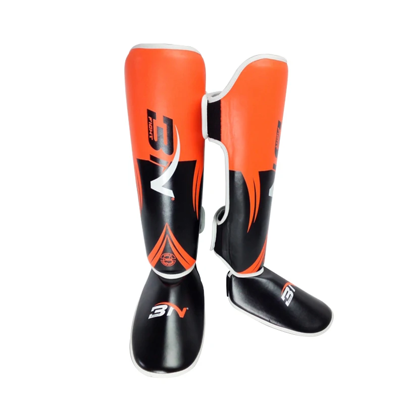 BN Promotion MMA Muay Thai Kick Boxing Custom logo Design Shin Instep Guards Profession  Protective Boxing Thicken Shinguards
