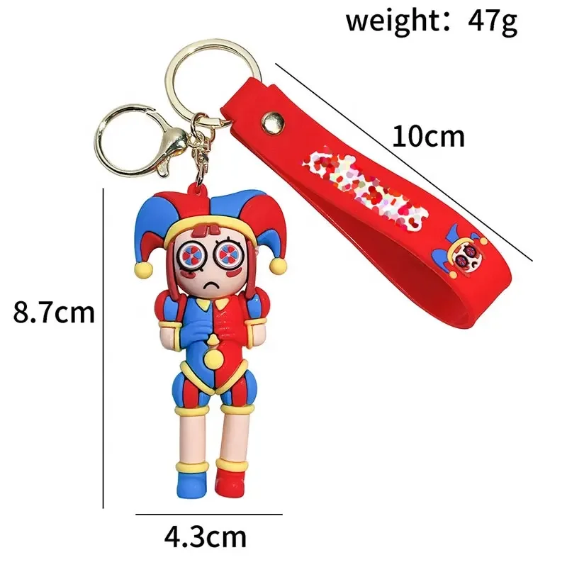 2024 New the amazing digital circus Keychain Novelty the amazing digital circuse Key Chain for Boys Key Rings