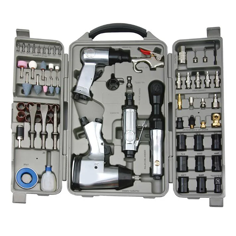 Hicen 71PCS in 1 Pneumatic Air Tools Set Combo Kit With Air Impact Wrench Ratchet Wrench Hammer Grinder