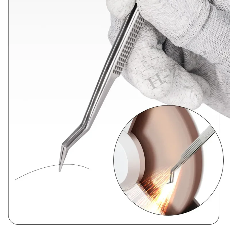 MECHANIC Aax-17 Stainless Steel Tweezers For Chip Tin Planting Anti-Corrosion High Hardness Jump Wire Clamping Repair Tweezers