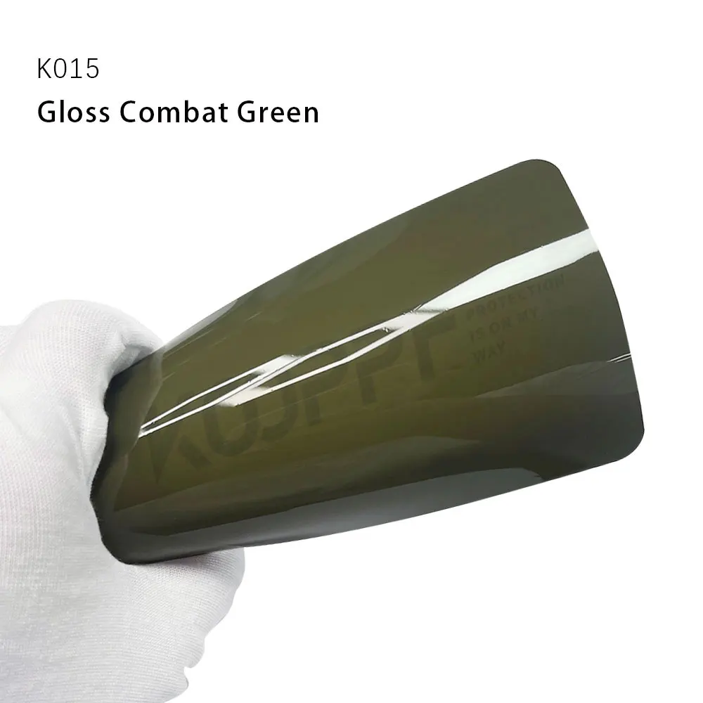 High Gloss paint protection film tpu car wrapping Gloss Combat Green color paint protection film 1.52*16M