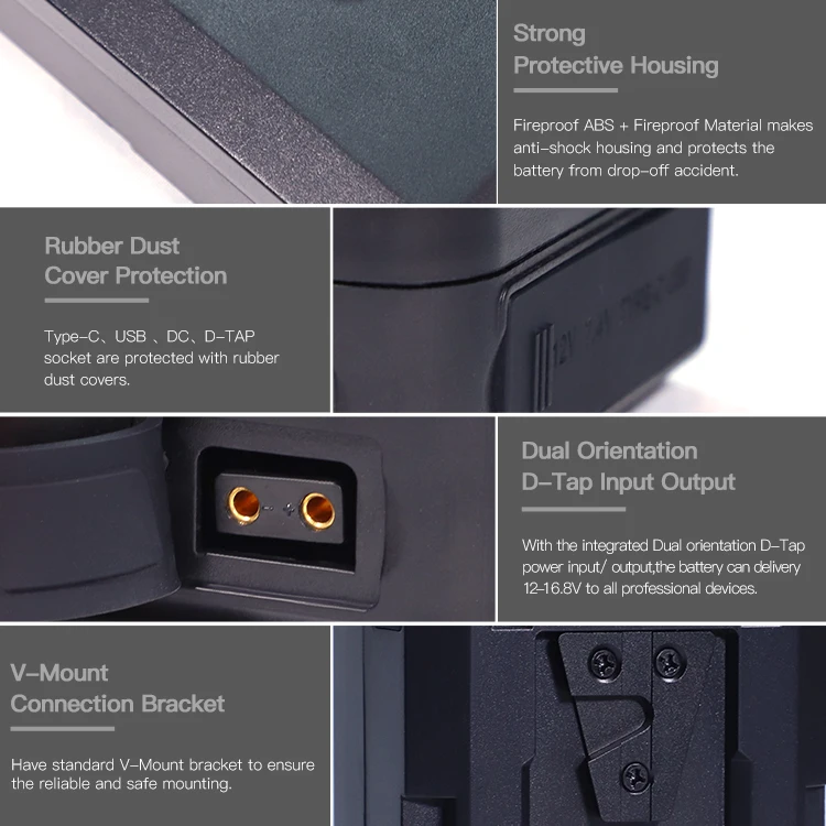 Инновационные 5000mAh 14,8 V 74Wh V Блокировка V Mount батареи на камеру полевые мониторы