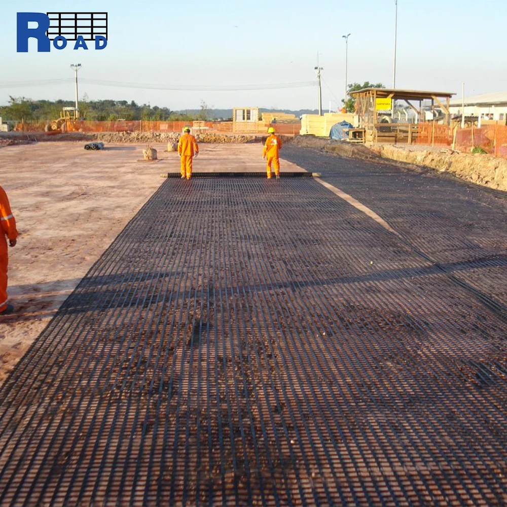 Fiberglass Geogrid Composite Nonwoven Bitumen Coated for Asphalt Overlayer Reinforcement Gravel Geogrid