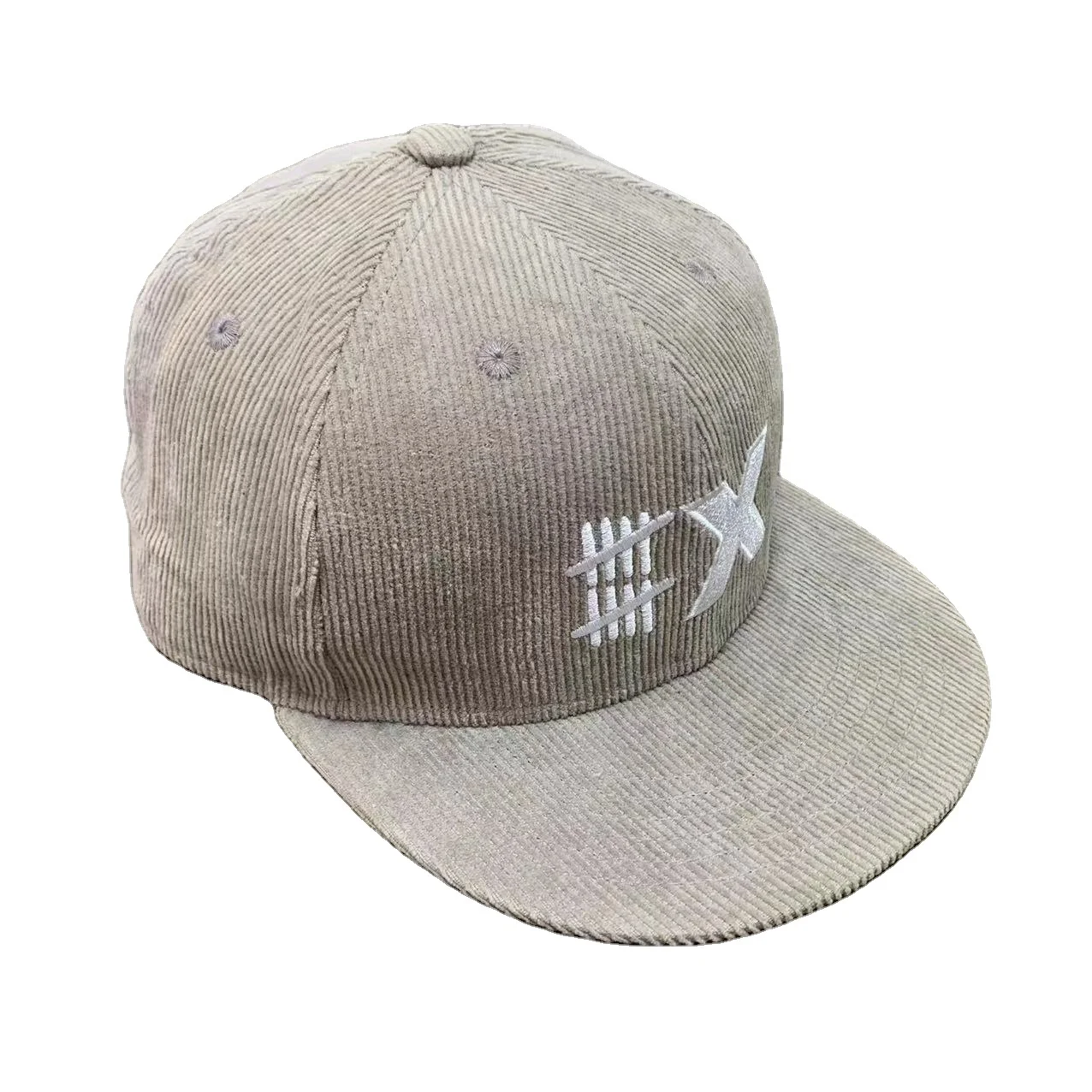 High Quality Wholesale Classic Custom Embroidery Logo 6 Panel Unisex Tan Corduroy Cap Plain Corduroy Snapback Hat Gorras