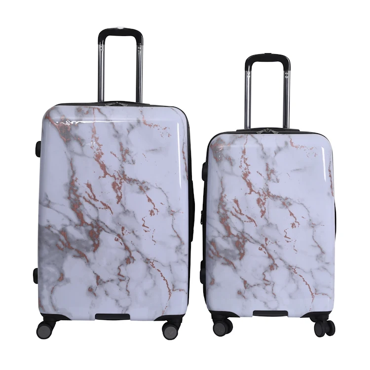 Best selling 210D ABS+PC custom print trolley case hard shell suitcase designer printed case luggage sets
